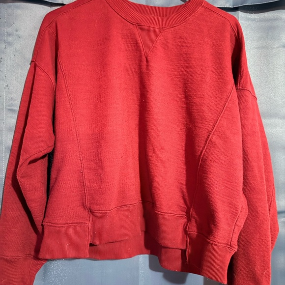 Time and Tru Women's Deep Red Crew Neck Sweater - Picture 6 of 9